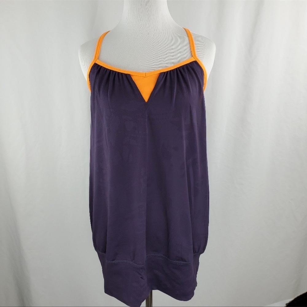 The North Face purple and orange workout top